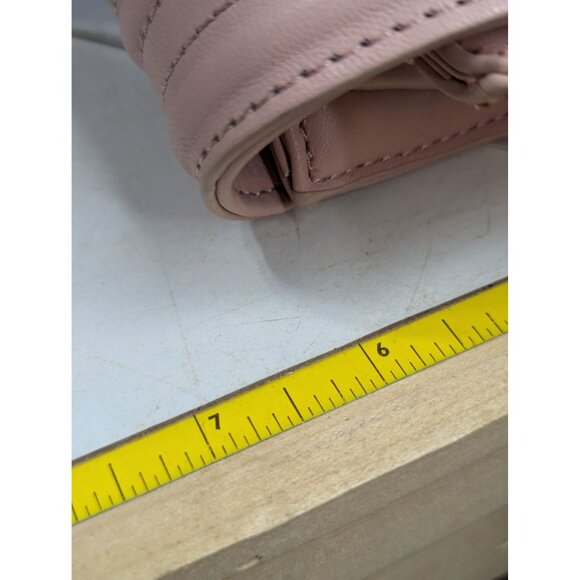 Badgley Mischka Pink Quilted Shoulder Bag With Pearls & Chain Strap - Picture 3 of 9